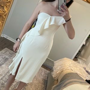 Gianni Bini Ruffle Sleeve White Dress